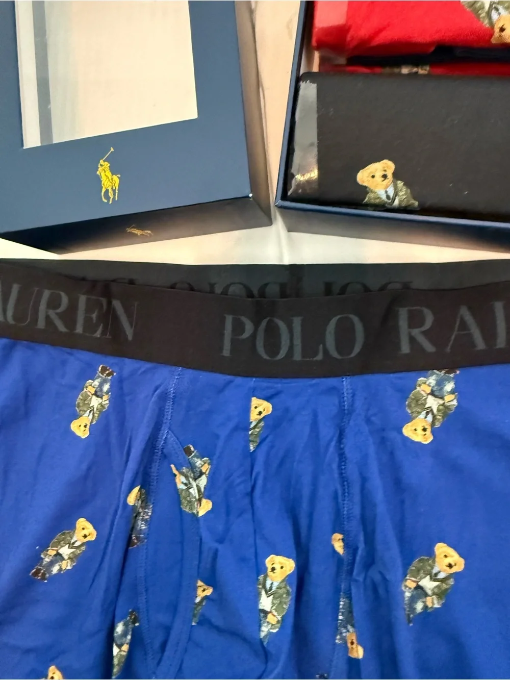 New mens Polo by Ralph Lauren Sz L Boxer Briefs Bear gift box